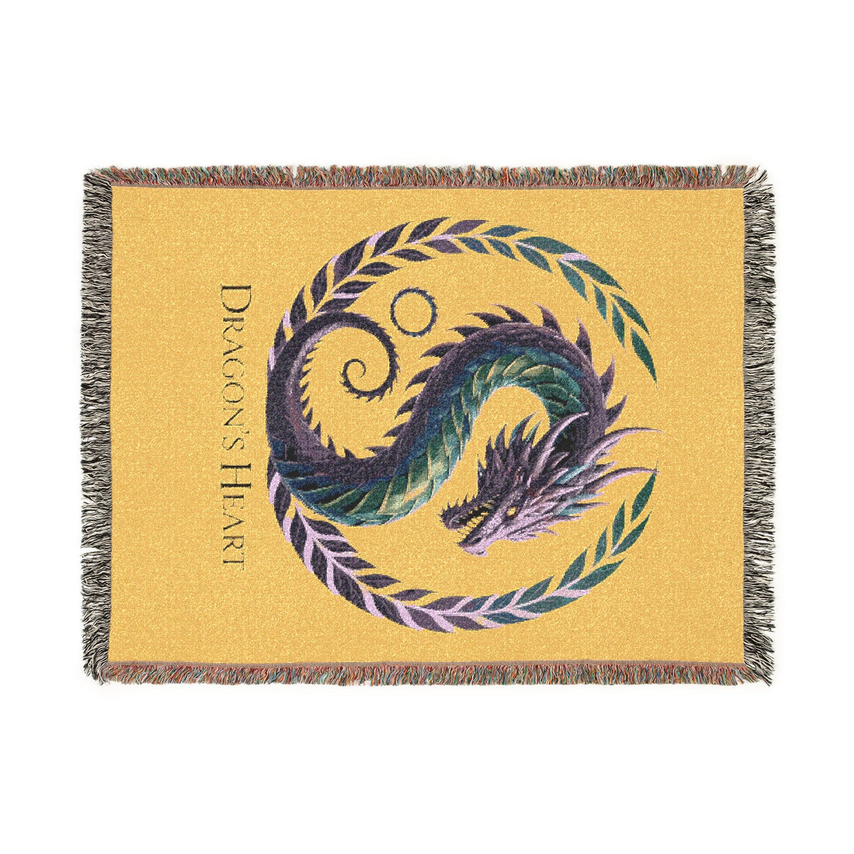 Dragon Heart Woven Blanket – Cozy Throw, Unique Wall Tapestry & Gift for Fantasy Lovers