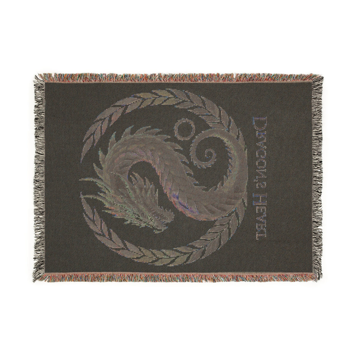 Dragon Heart Woven Blanket – Cozy Throw, Unique Wall Tapestry & Gift for Fantasy Lovers