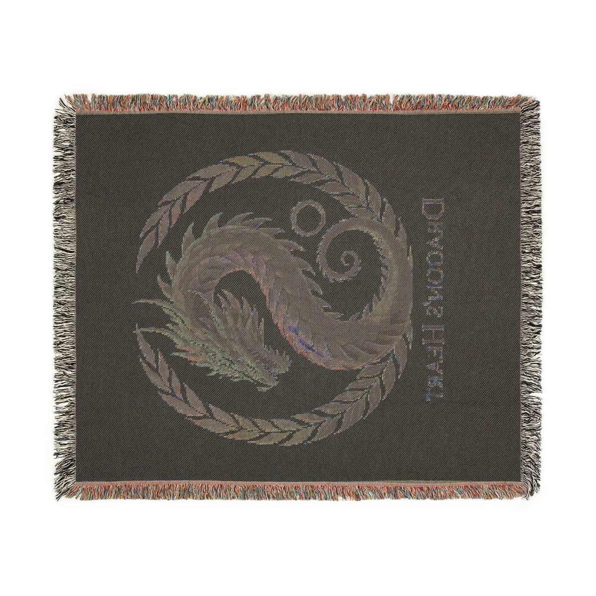 Dragon Heart Woven Blanket – Cozy Throw, Unique Wall Tapestry & Gift for Fantasy Lovers