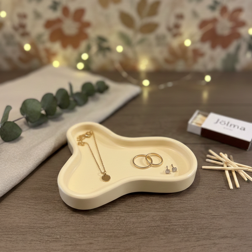 Jesmonite Clover Trinket Tray | Handcrafted Jewelry Dish