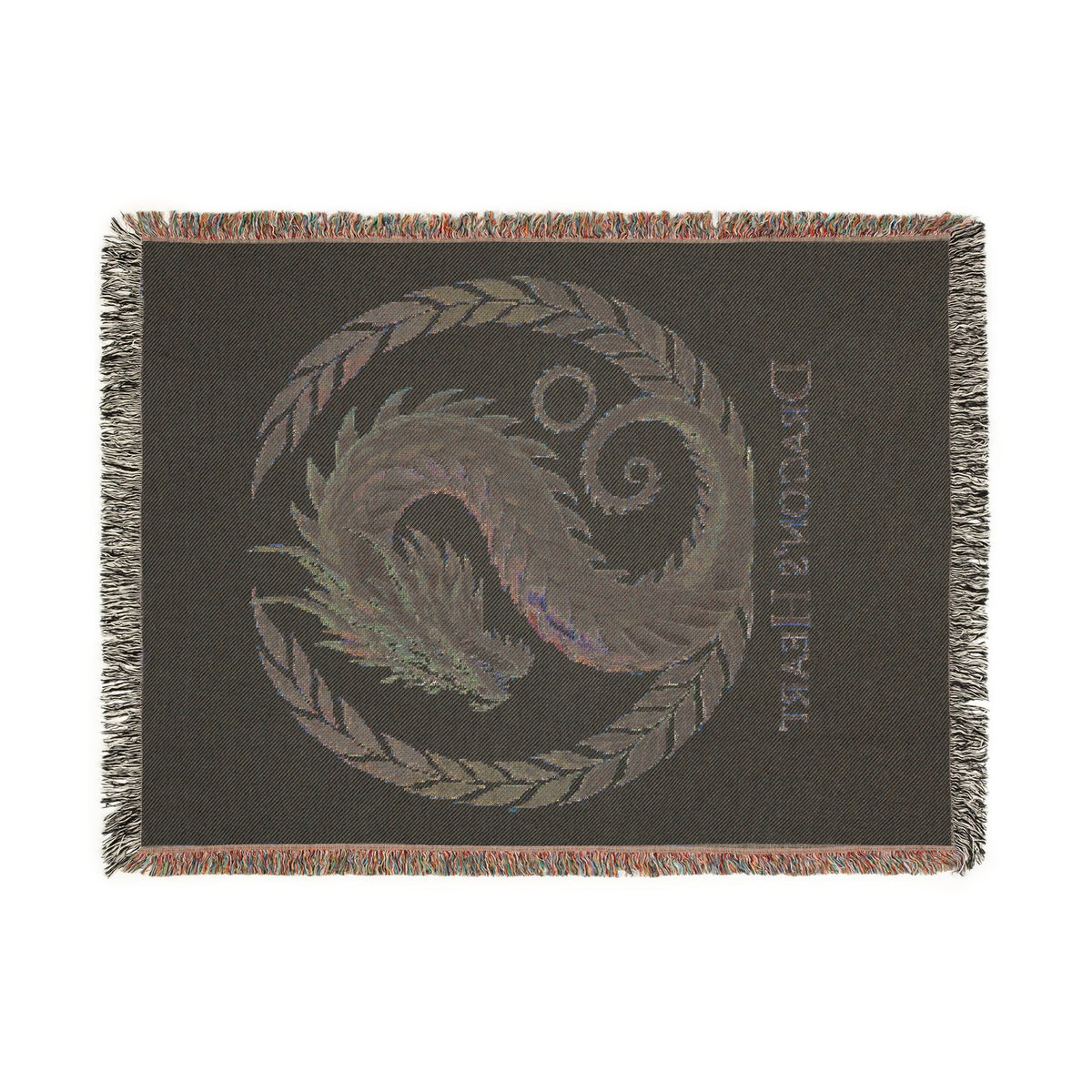 Dragon Heart Woven Blanket – Cozy Throw, Unique Wall Tapestry & Gift for Fantasy Lovers