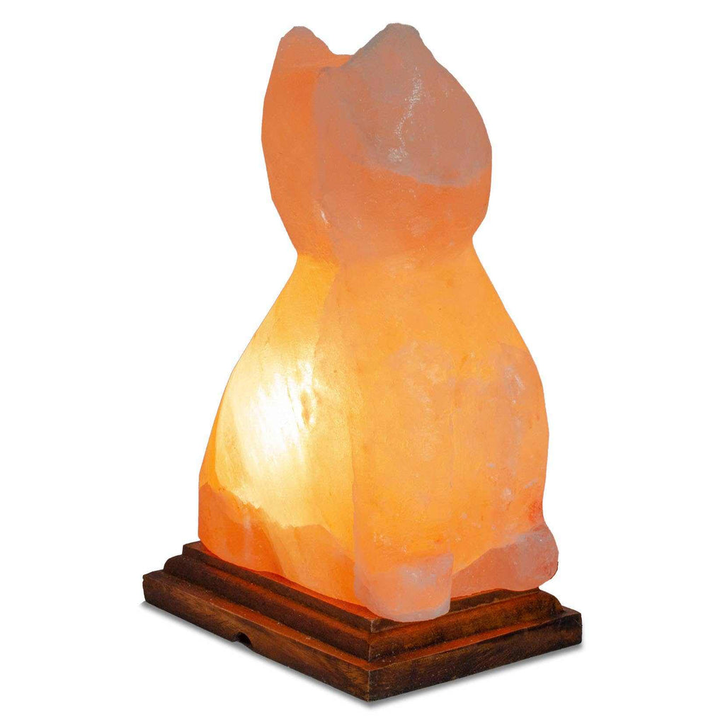 Cat Shaped Salt Lamp - 10" avg. - Cord, Bulb, Dimmer