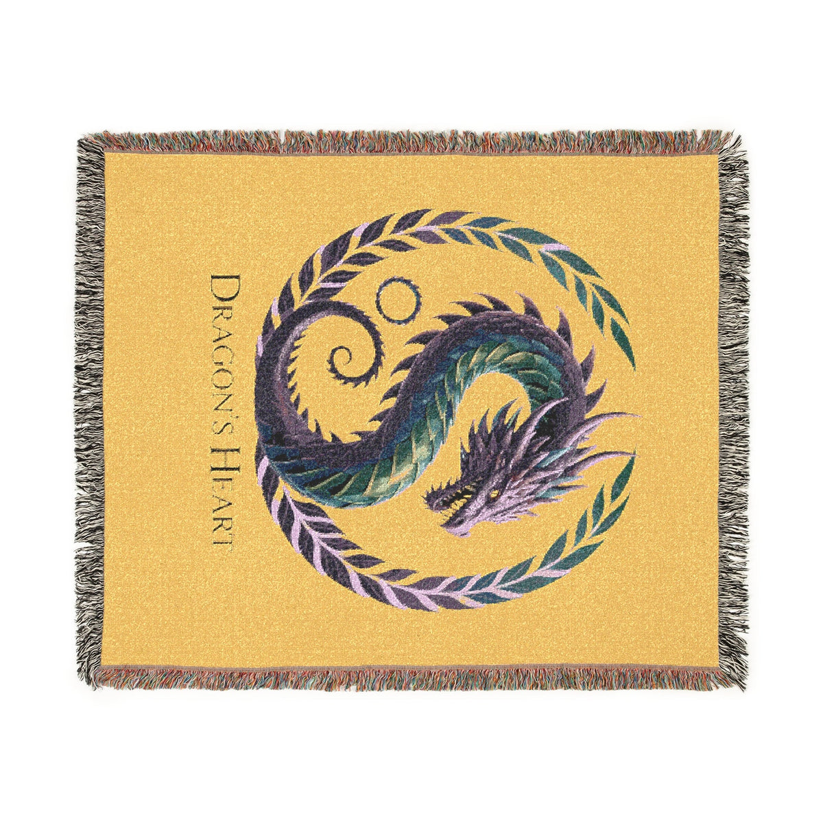Dragon Heart Woven Blanket – Cozy Throw, Unique Wall Tapestry & Gift for Fantasy Lovers