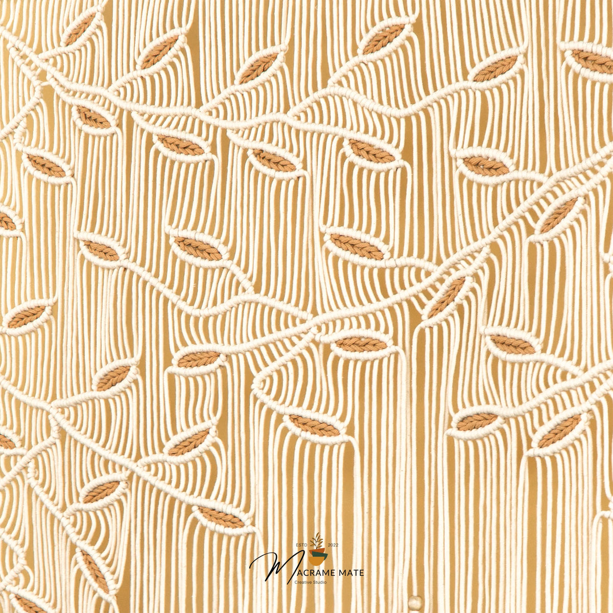 Aura Natural Latte Macrame Window Curtain