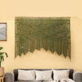 Aura Olive Sage Macrame Window Curtain