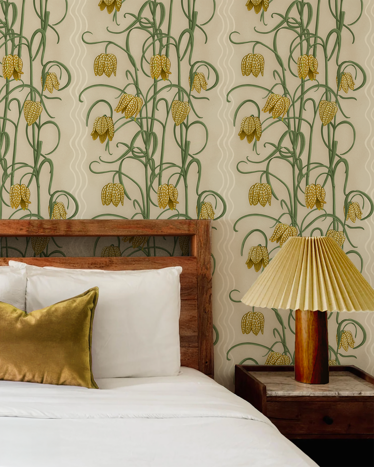 Campanas Wallpaper, tan and ocher