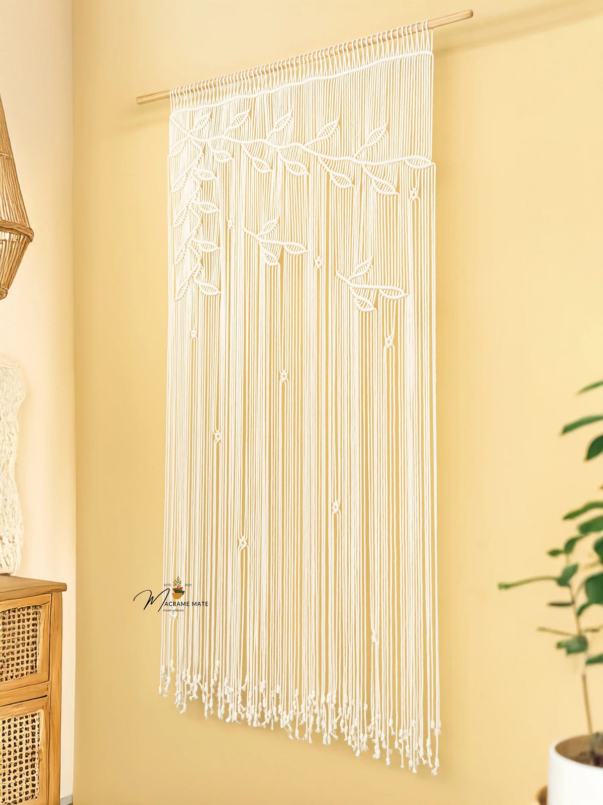 Celeste Natural Macrame Leaf Door Curtain