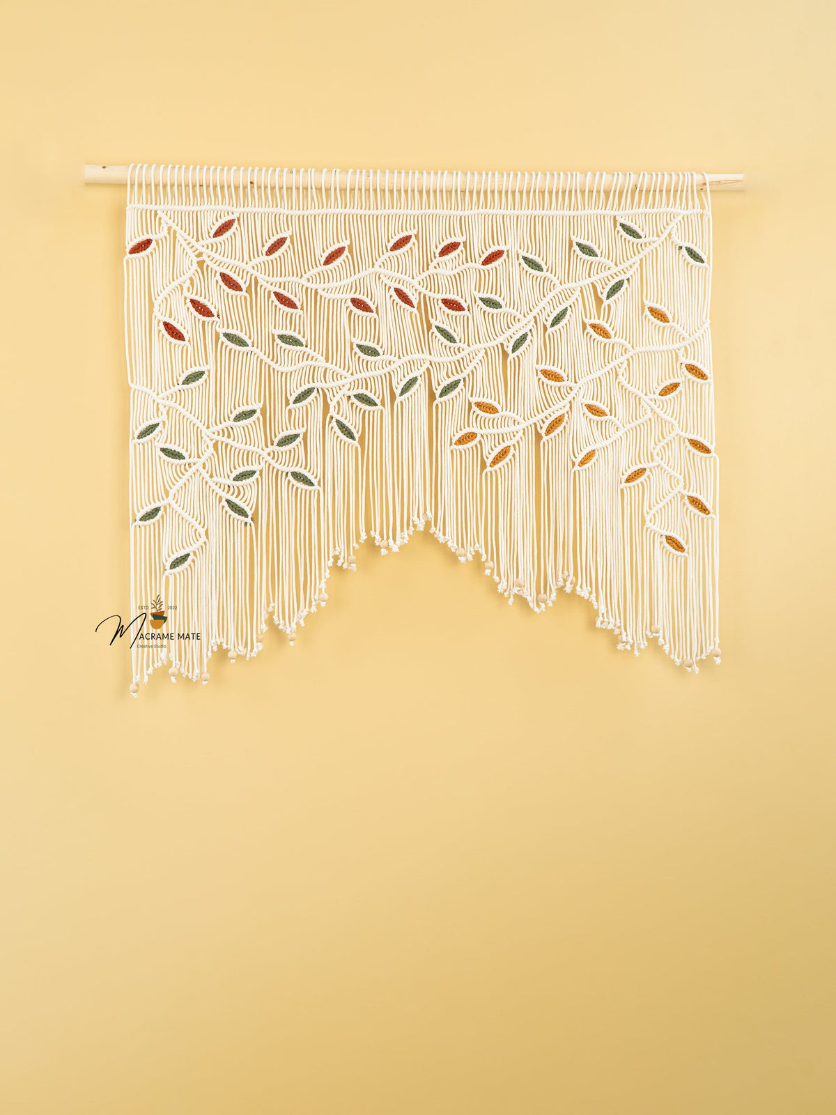 Aura Macrame Leaf Curtain Wall Hanging