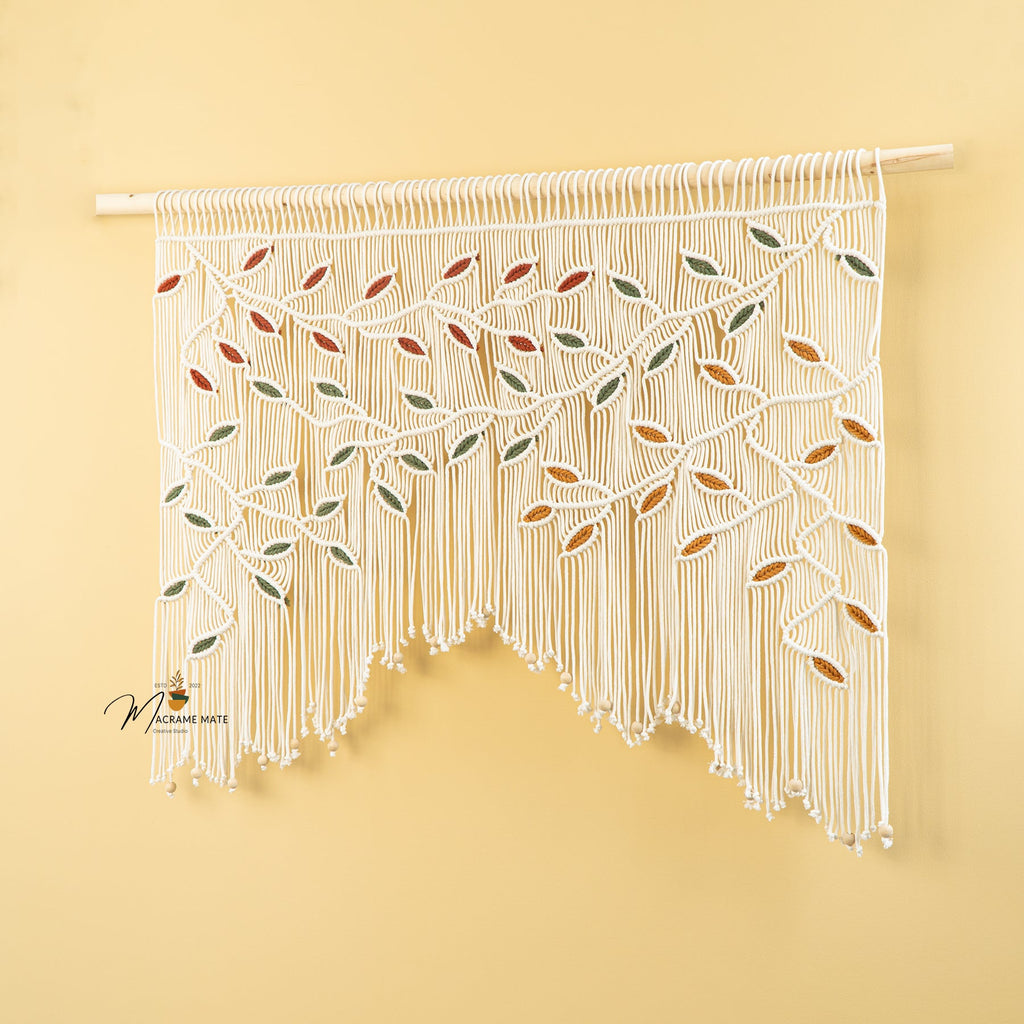 Aura Macrame Leaf Curtain Wall Hanging