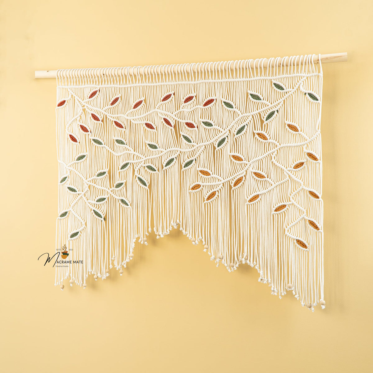 Aura Macrame Leaf Curtain Wall Hanging