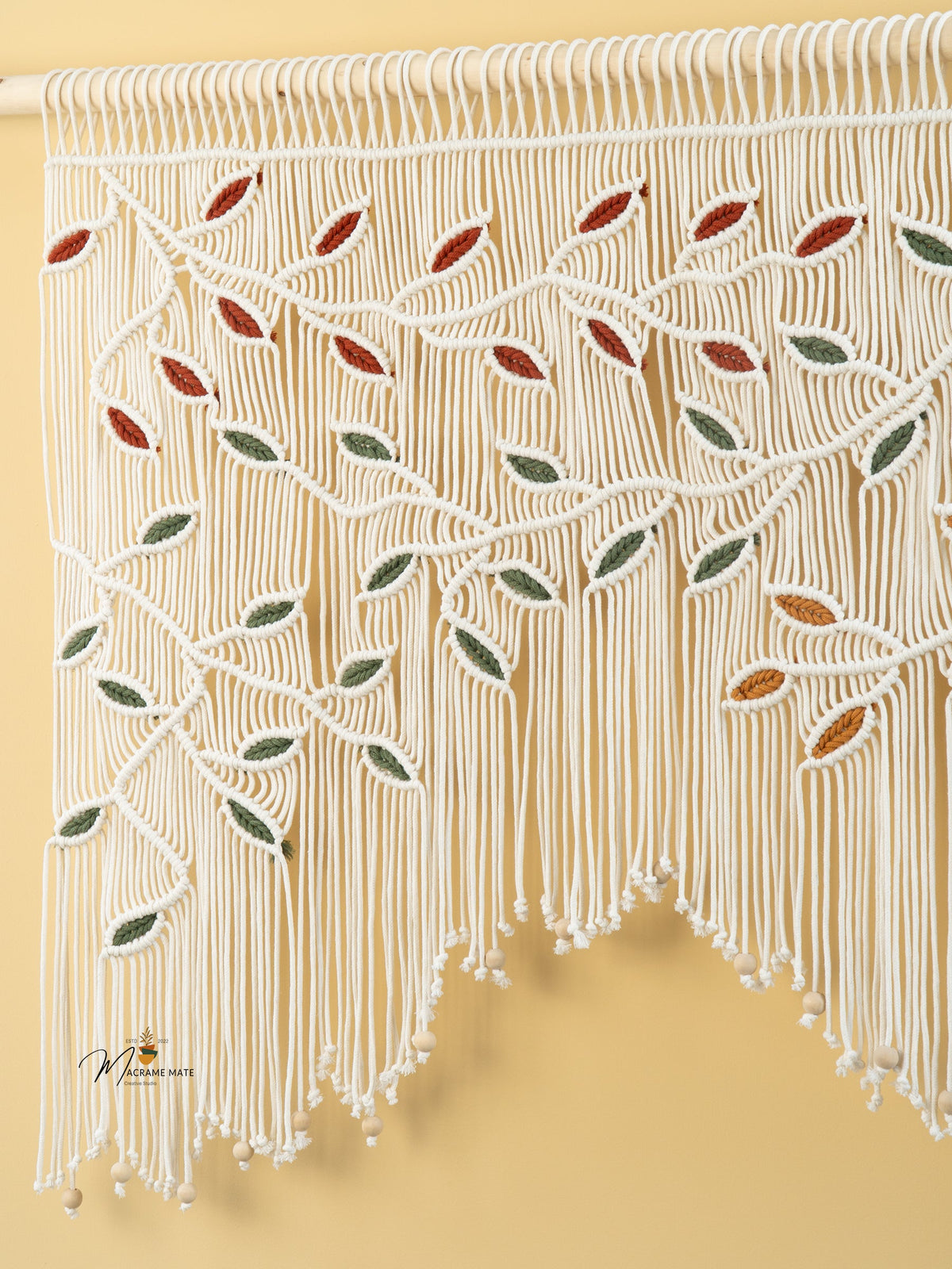 Aura Macrame Leaf Curtain Wall Hanging