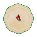 Festive Flora Scalloped Ceramic Starter Plates – Set of 4 (+1 Bonus Plate)