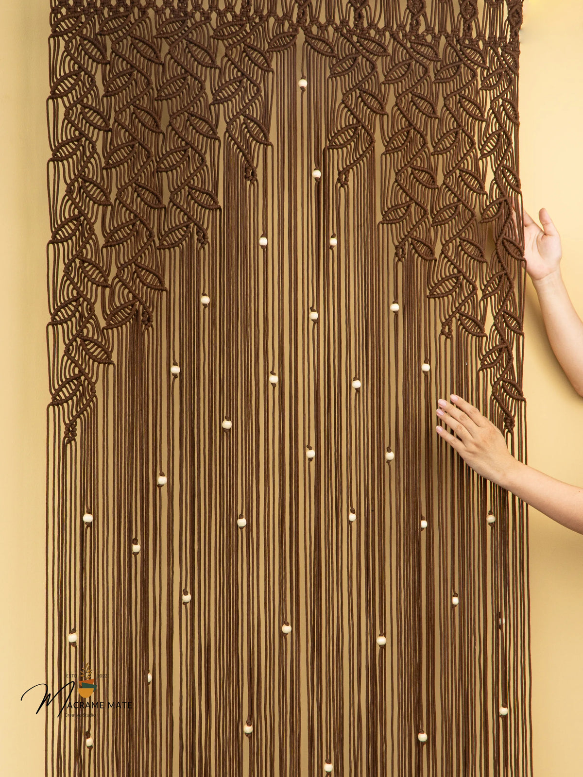 Indigo Brown Macrame Leaf Door Curtain
