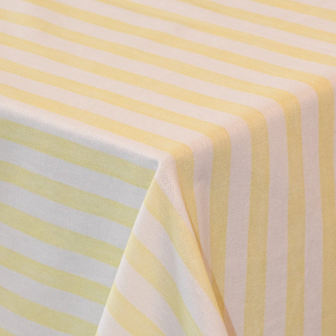 Buttercream Yellow Stripe Cotton-Linen Tablecloth