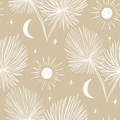Night Palm Wallpaper, tan and white