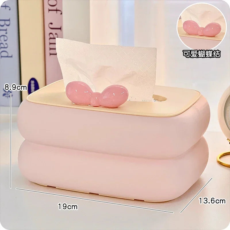 Cute Pink Bow Tissue Box