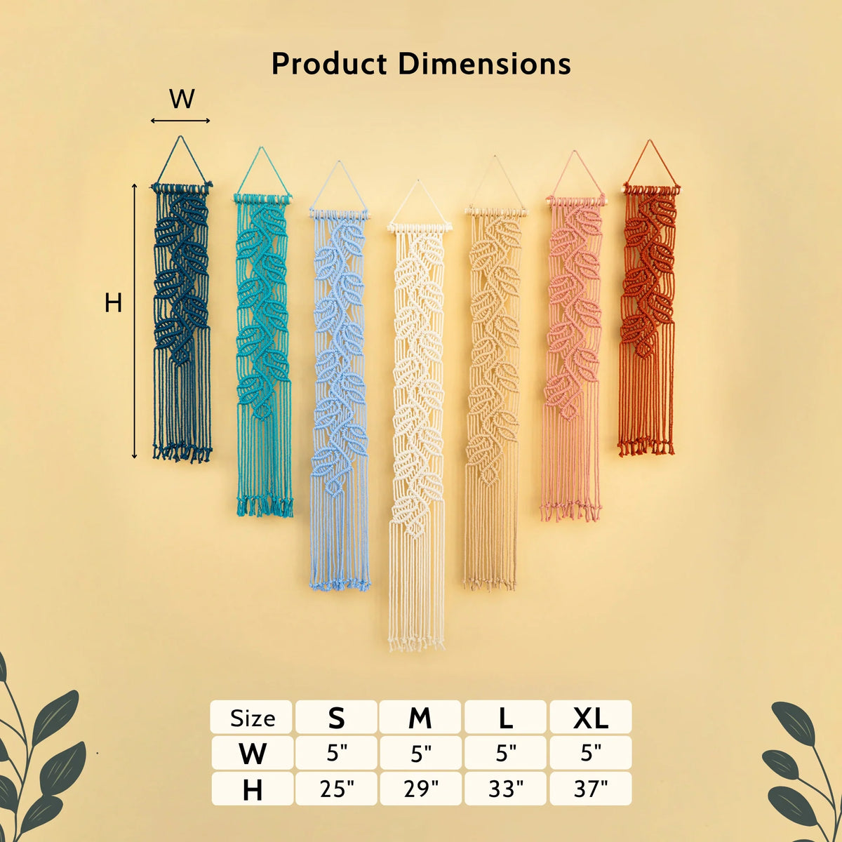 Vela Vertical Macrame Wall Hanging - Blue & Pink