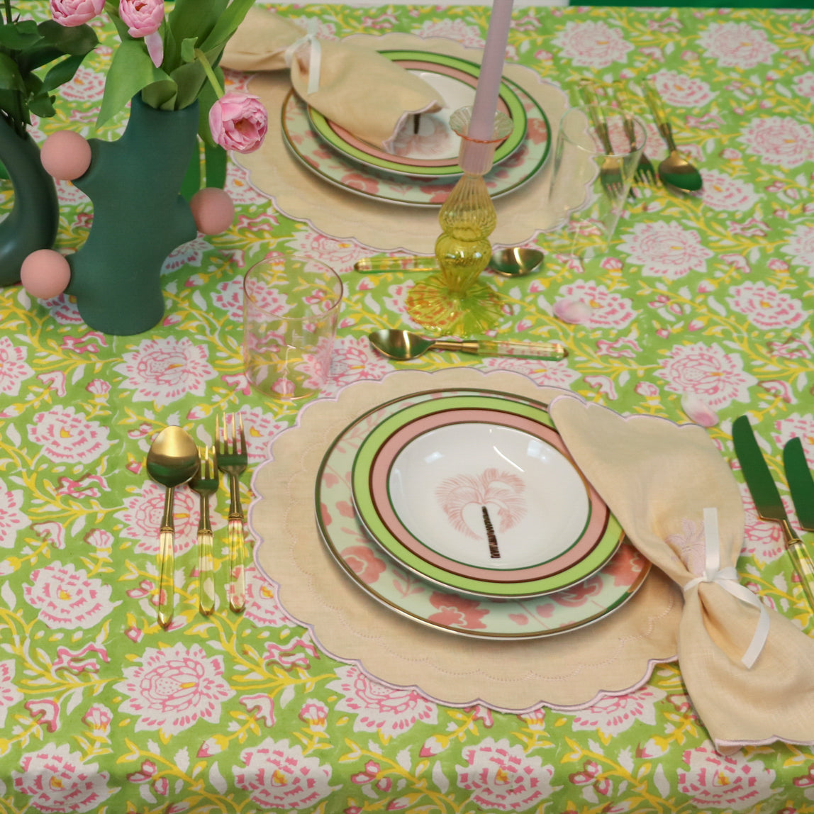 Viviana Venetia Blooms Organic Cotton Tablecloth