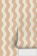 Ziggy Stripe Wallpaper, white and peach