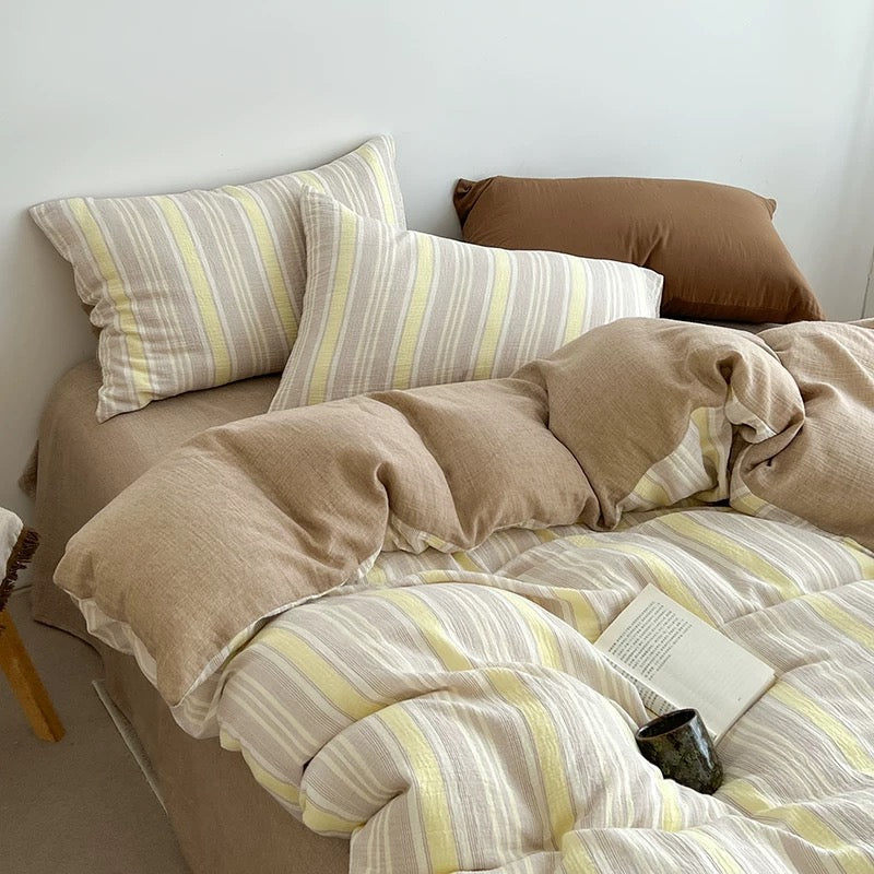 Brown Plaid Duvet Cover Set