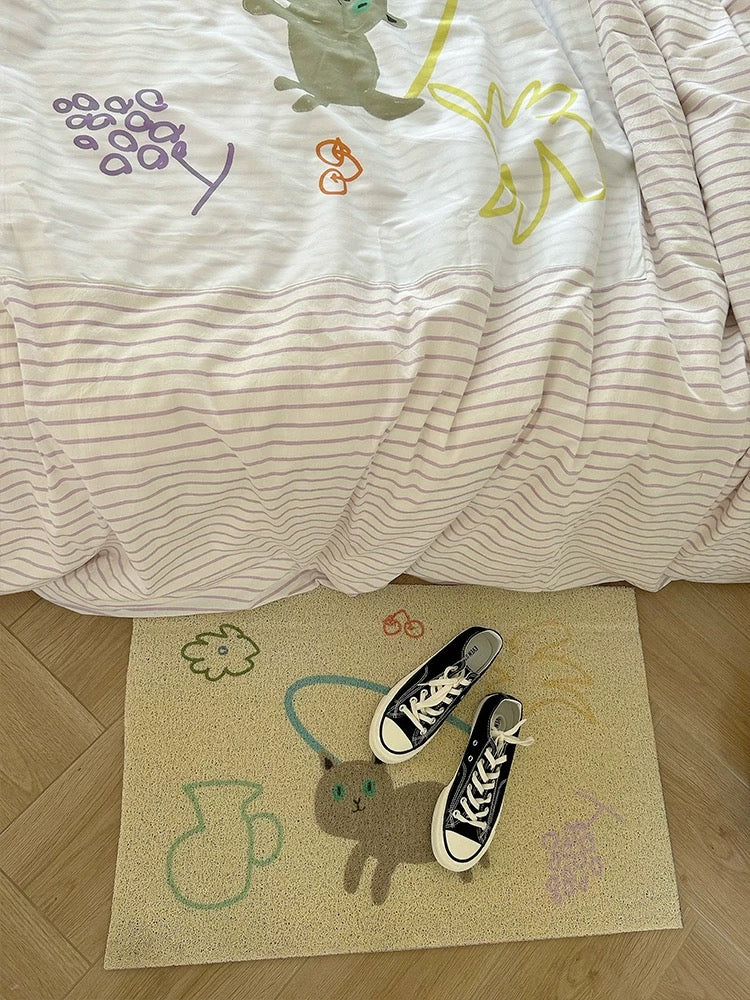 Purple Applique Duvet Cover Set