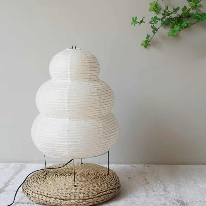 Stacked Paper Lantern Table Lamp | Multi-Tier Washi Desk Light