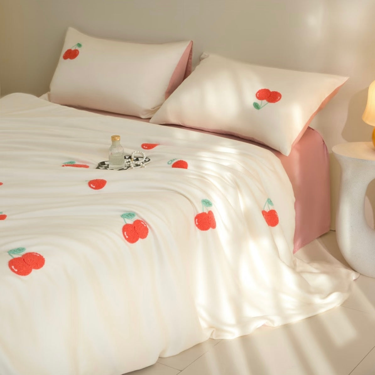 Embroidered Tulip Duvet Cover Set