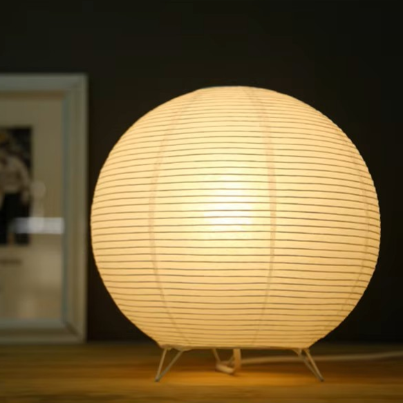 Spherical Rice Paper Table Lamp | Round Washi Desk Light