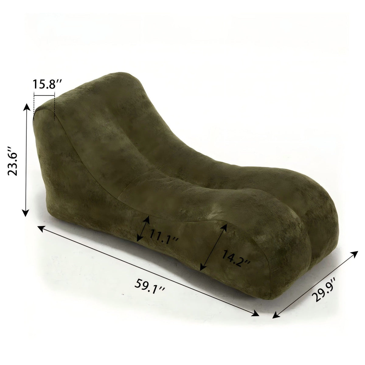 Creative Bean Bag Sofa Chair for Adults with High-Quality Sponge Filling and Polyester Fiber,59x30x23.6 inches