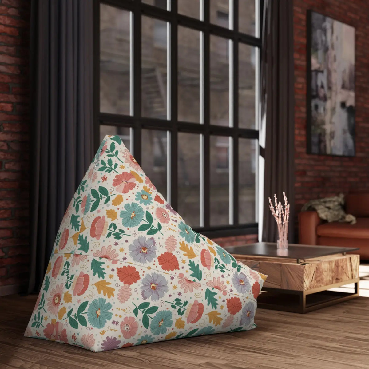 DipaliZ Floral Bean Bag Covers Durable Polyester Fabric