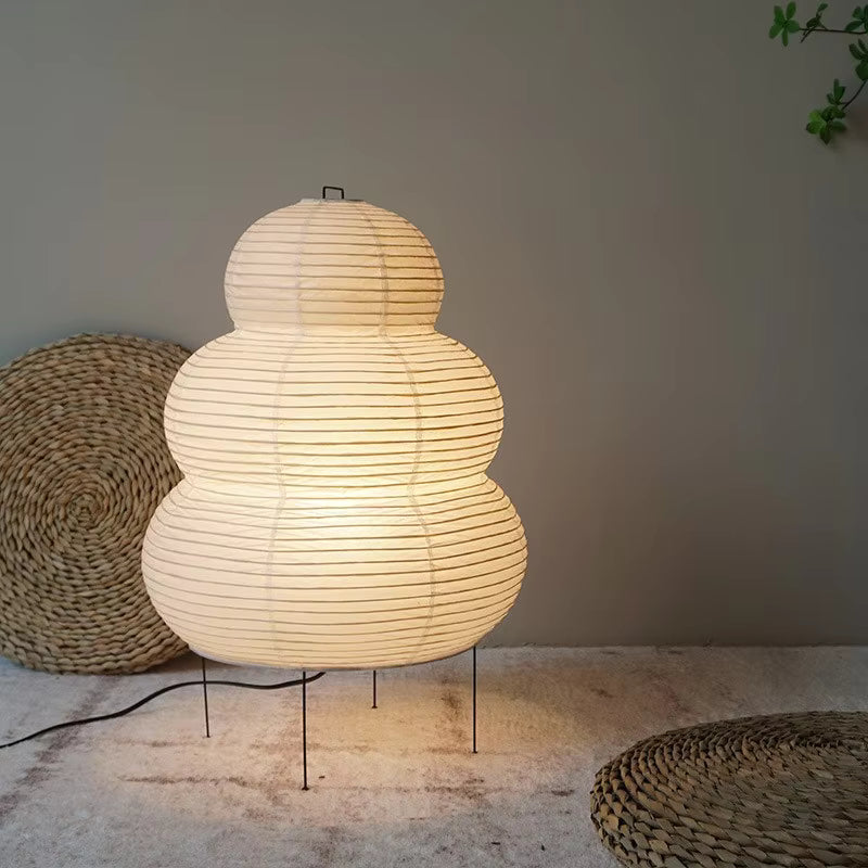 Stacked Paper Lantern Table Lamp | Multi-Tier Washi Desk Light