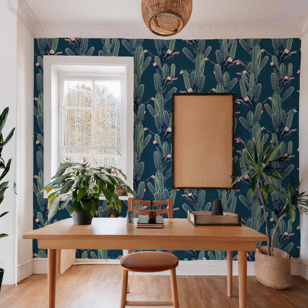 Los Cactus Wallpaper, blue