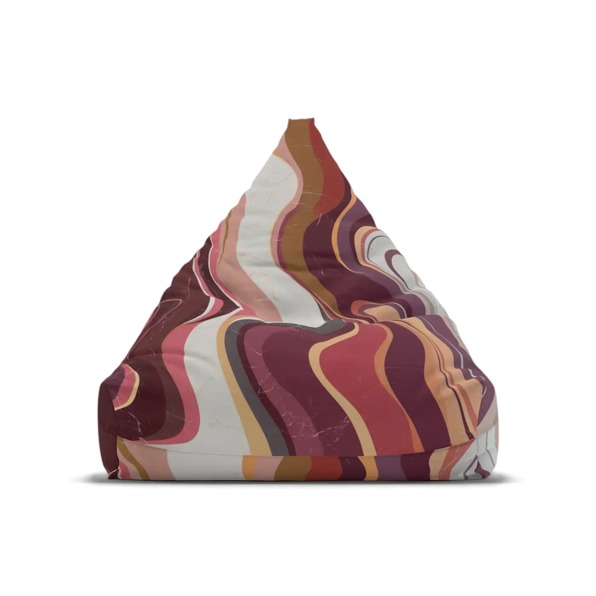DipaliZ Maroon Marble Bean Bags Durable Polyester Decor