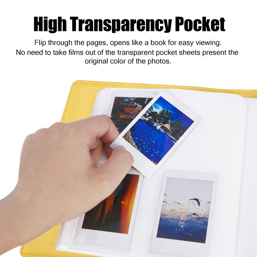 256 Pocket Photo Album for Instax Mini and Polaroid 2x3, Yellow