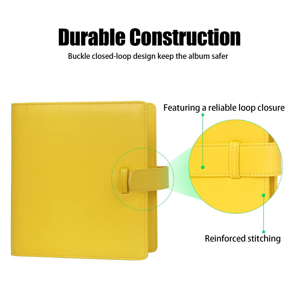 256 Pocket Photo Album for Instax Mini and Polaroid 2x3, Yellow