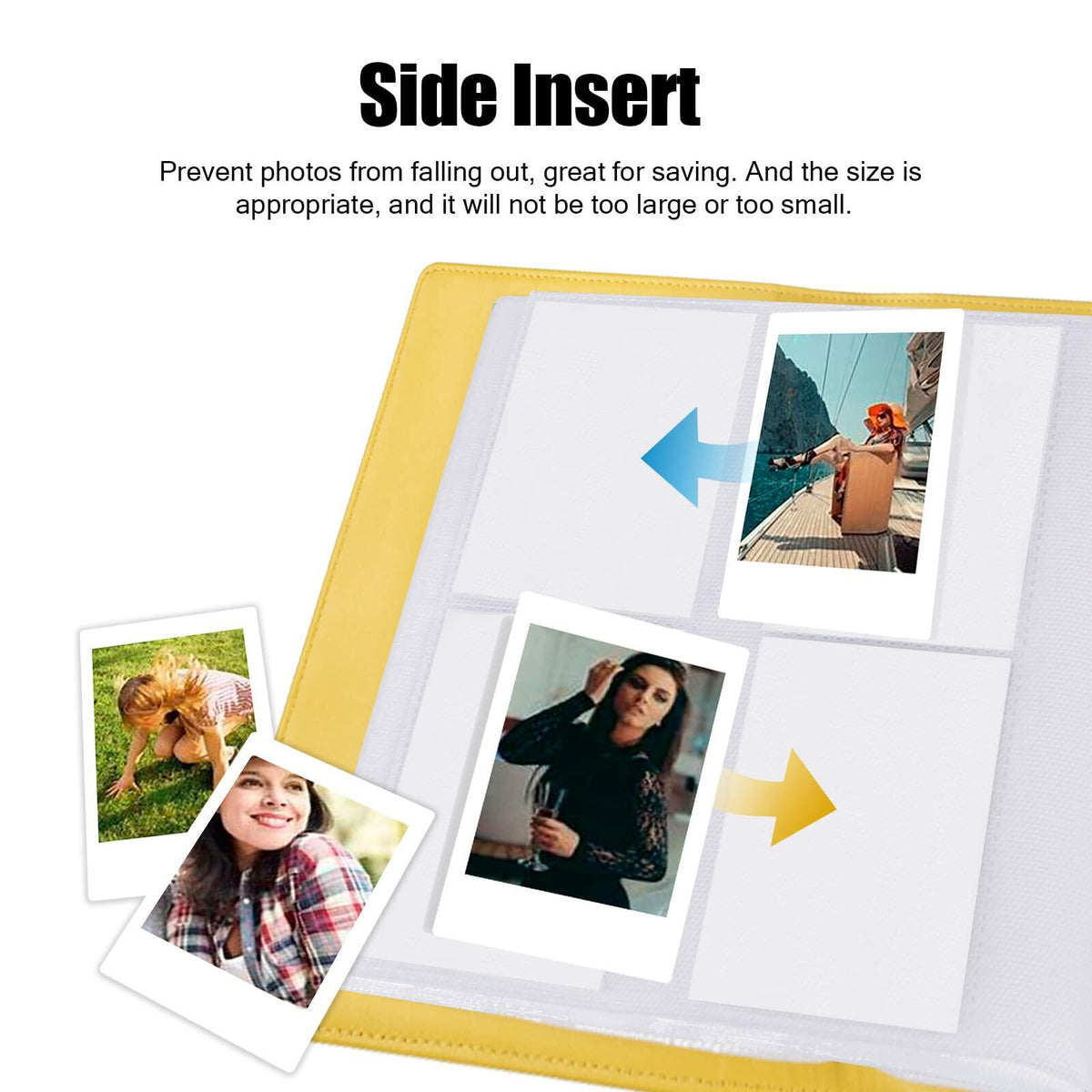 256 Pocket Photo Album for Instax Mini and Polaroid 2x3, Yellow