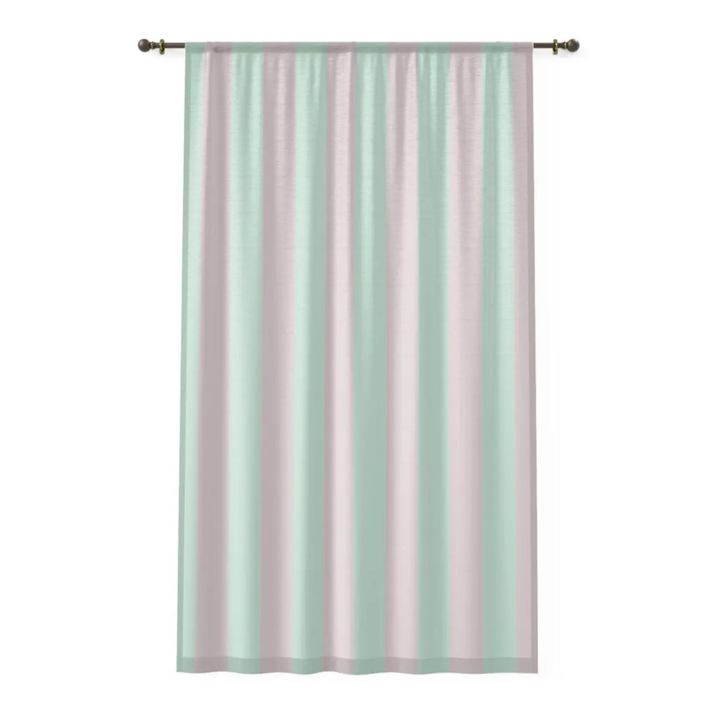 DipaliZ Curtains Pink Stripes Pastel Teal Polyester