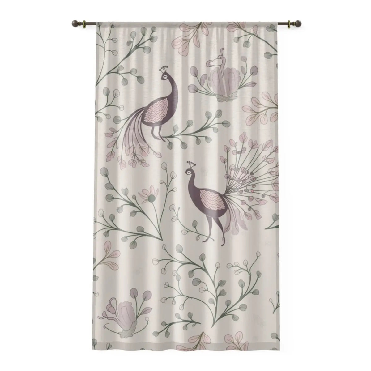 DipaliZ Floral Fantasy Window Curtains Peacock Polyester