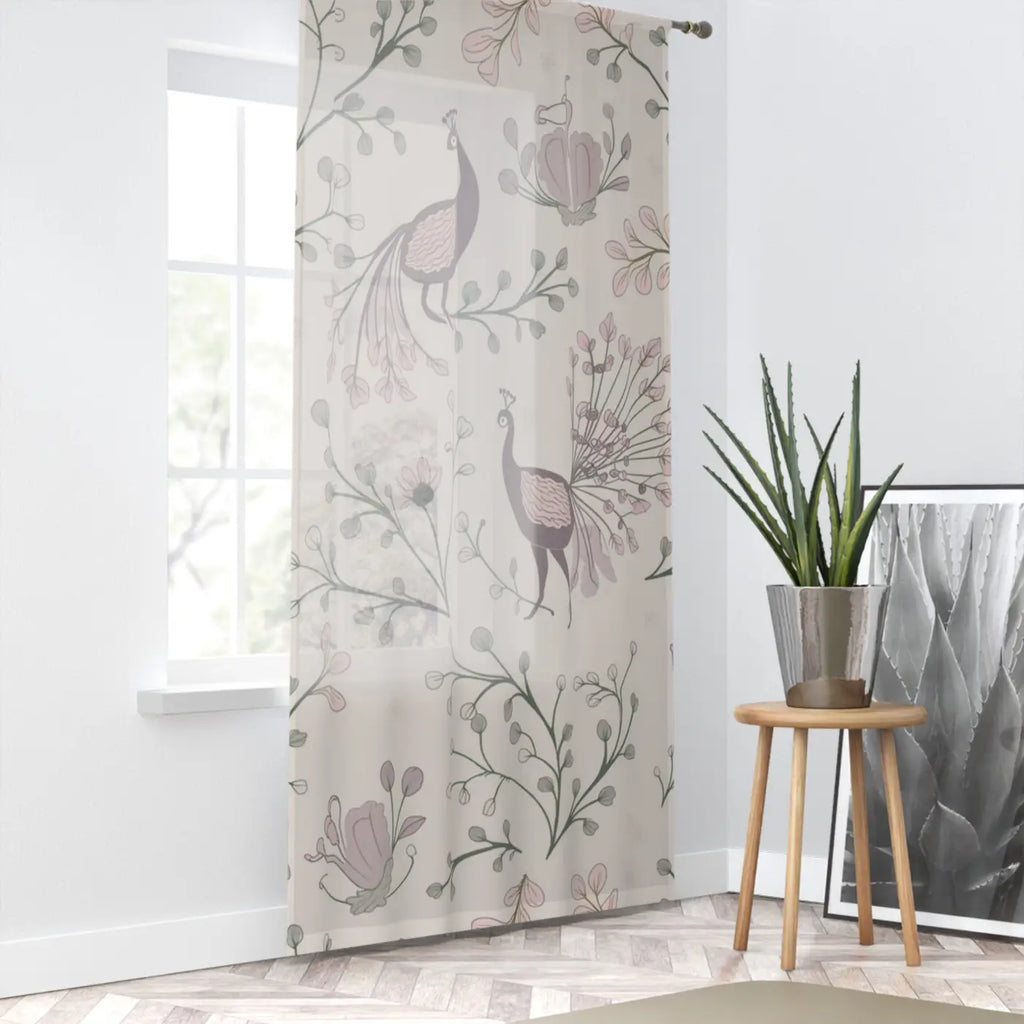 DipaliZ Floral Fantasy Window Curtains Peacock Polyester