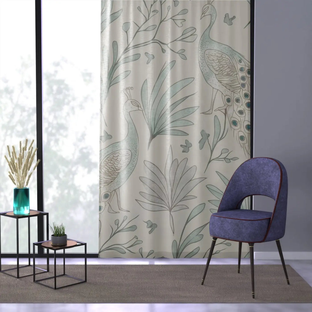 DipaliZ Peacock Curtains one Sided Print Polyester Fabric