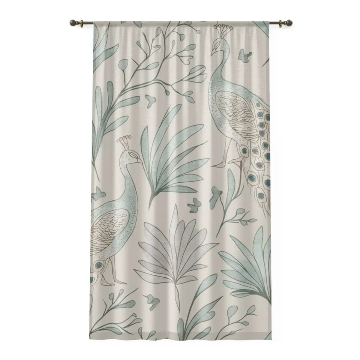 DipaliZ Peacock Curtains one Sided Print Polyester Fabric