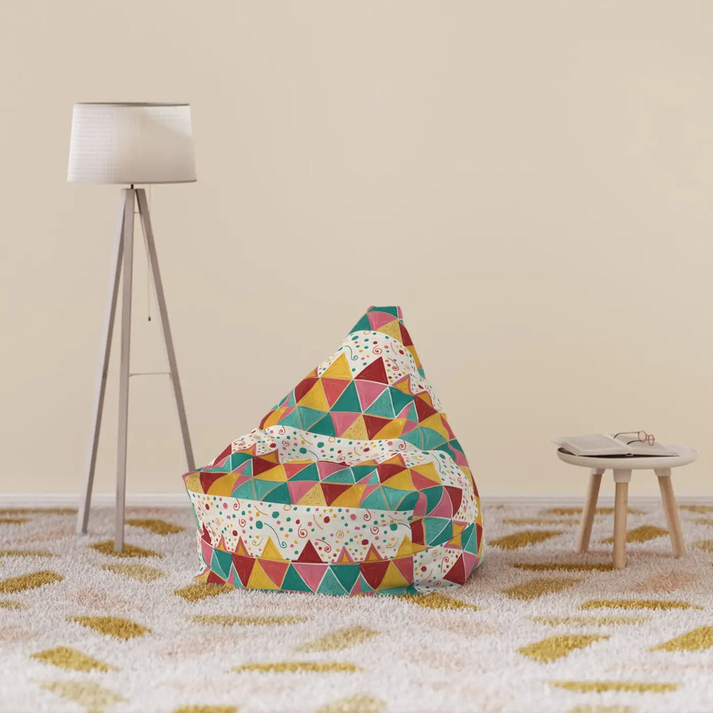 DipaliZ Vibrant Triangular Bean Bag Durable Polyester Fabric