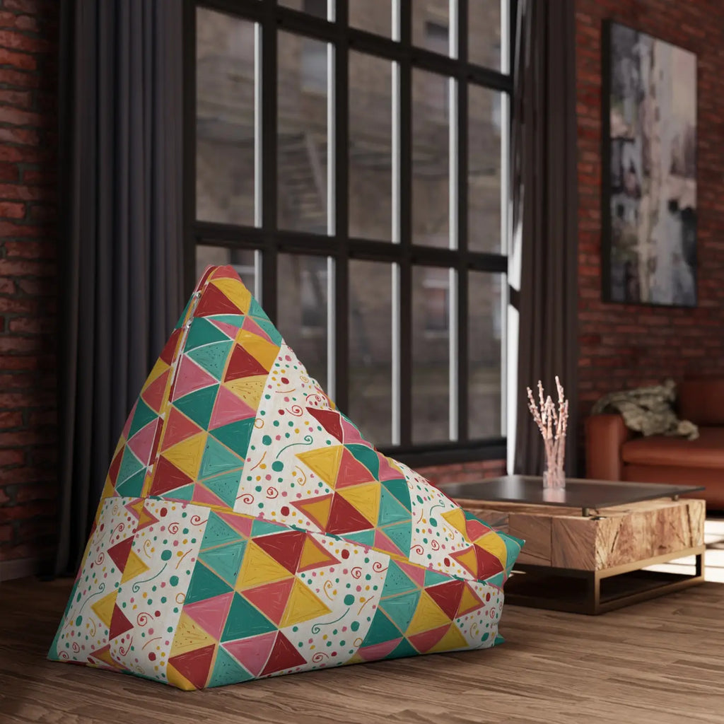 DipaliZ Vibrant Triangular Bean Bag Durable Polyester Fabric