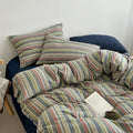 French Country Striped Duvet Cover Set