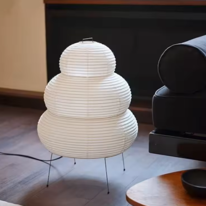 Stacked Paper Lantern Table Lamp | Multi-Tier Washi Desk Light