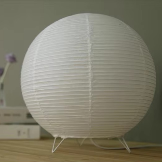 Spherical Rice Paper Table Lamp | Round Washi Desk Light